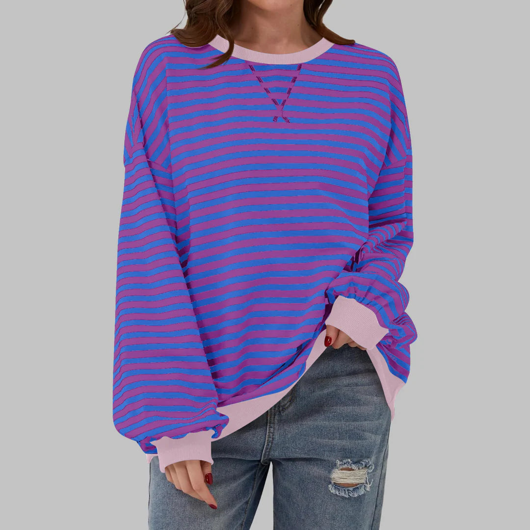 Luna™ | Sudadera casual de manga larga con rayas