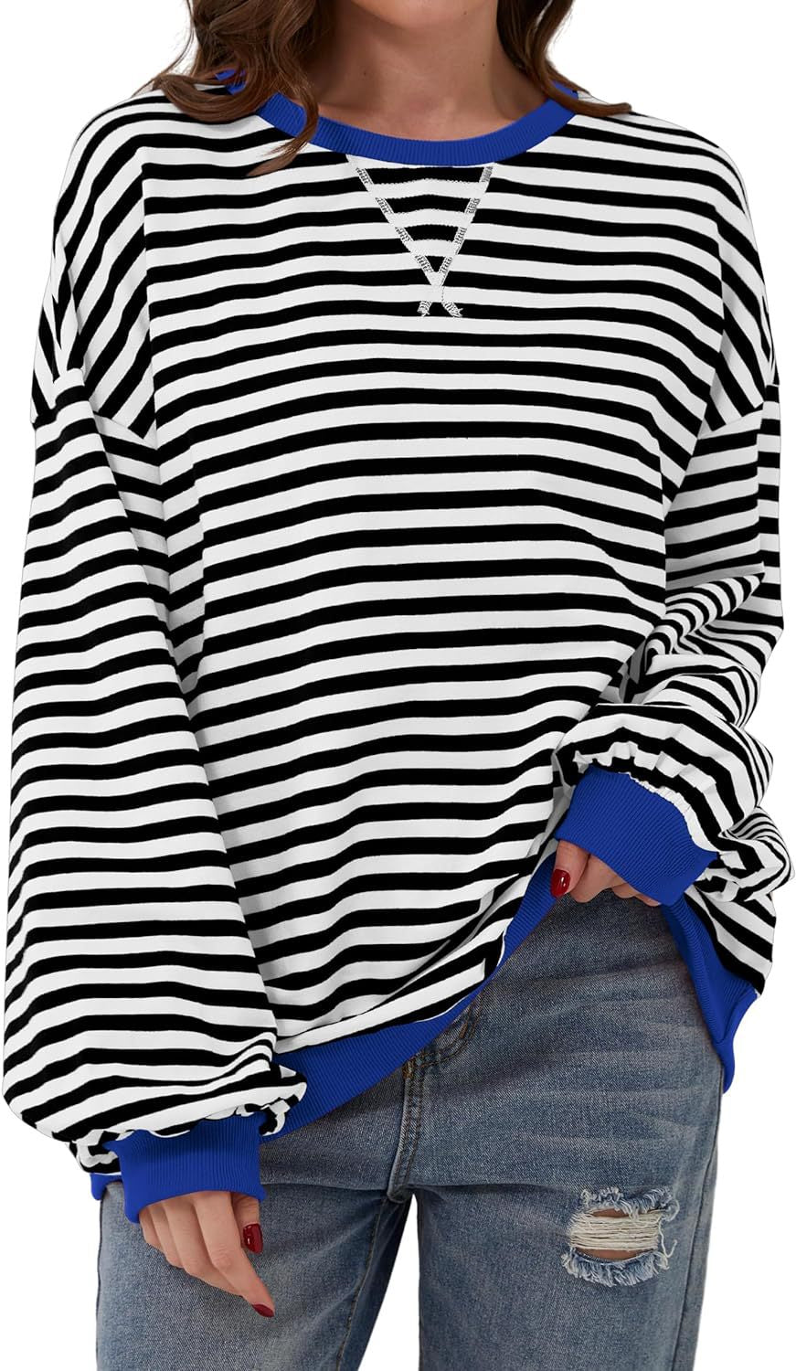 Luna™ | Sudadera casual de manga larga con rayas