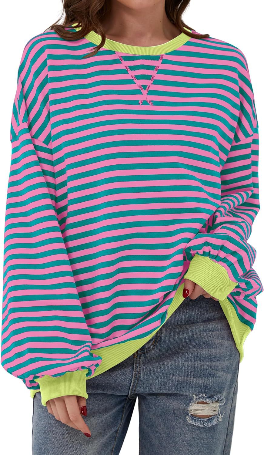 Luna™ | Sudadera casual de manga larga con rayas