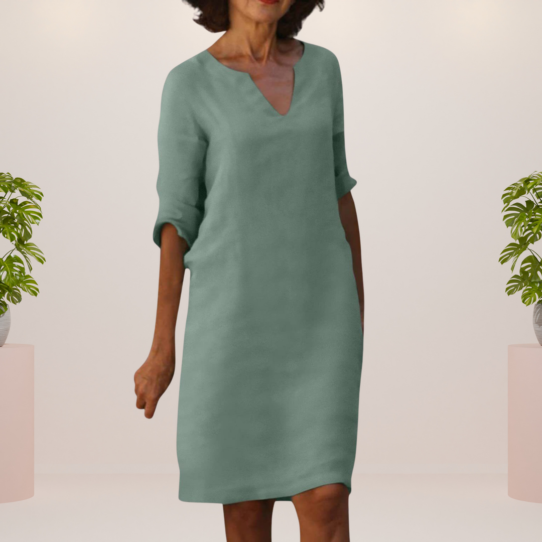 Elegante vestido con escote en V