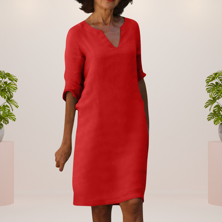 Elegante vestido con escote en V