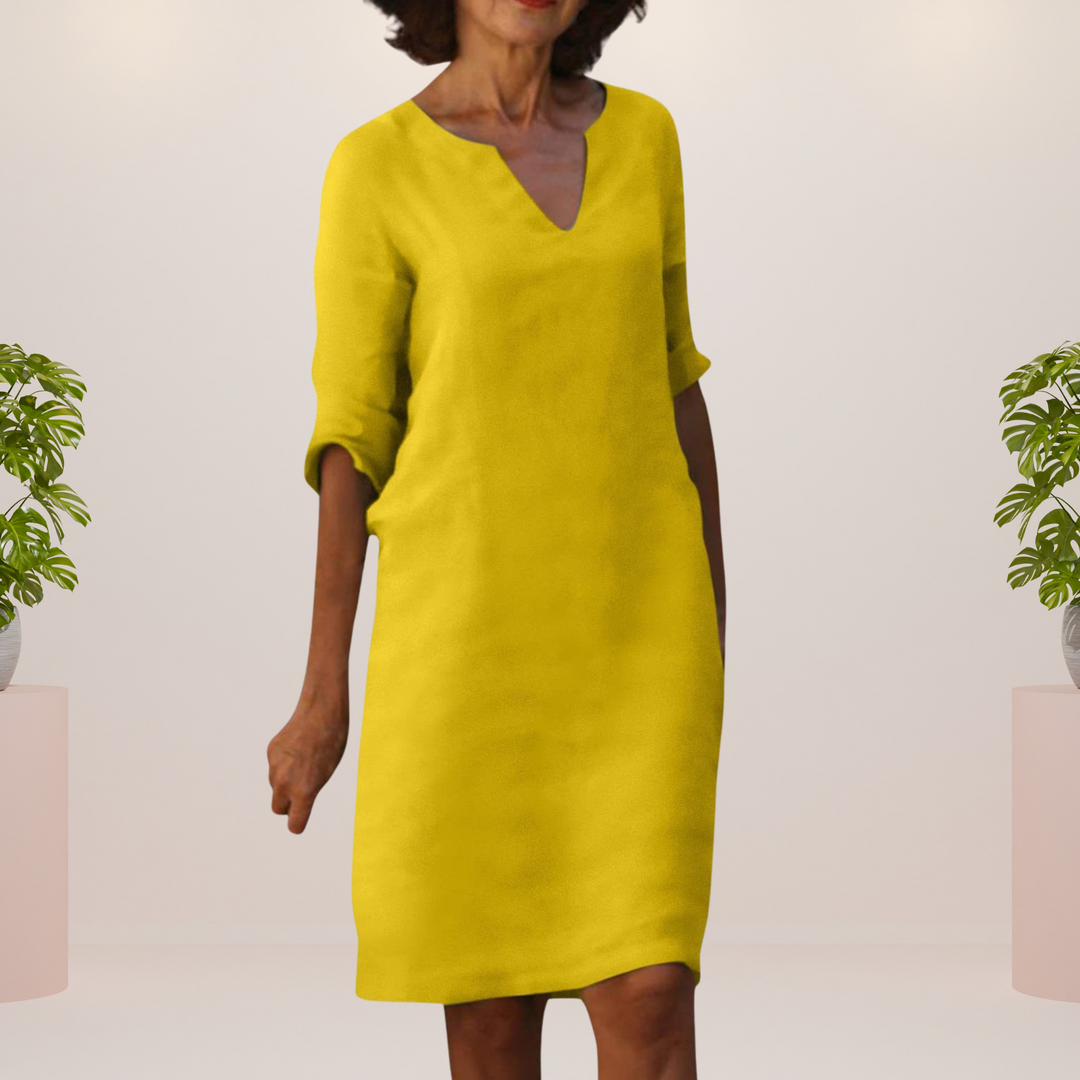 Elegante vestido con escote en V