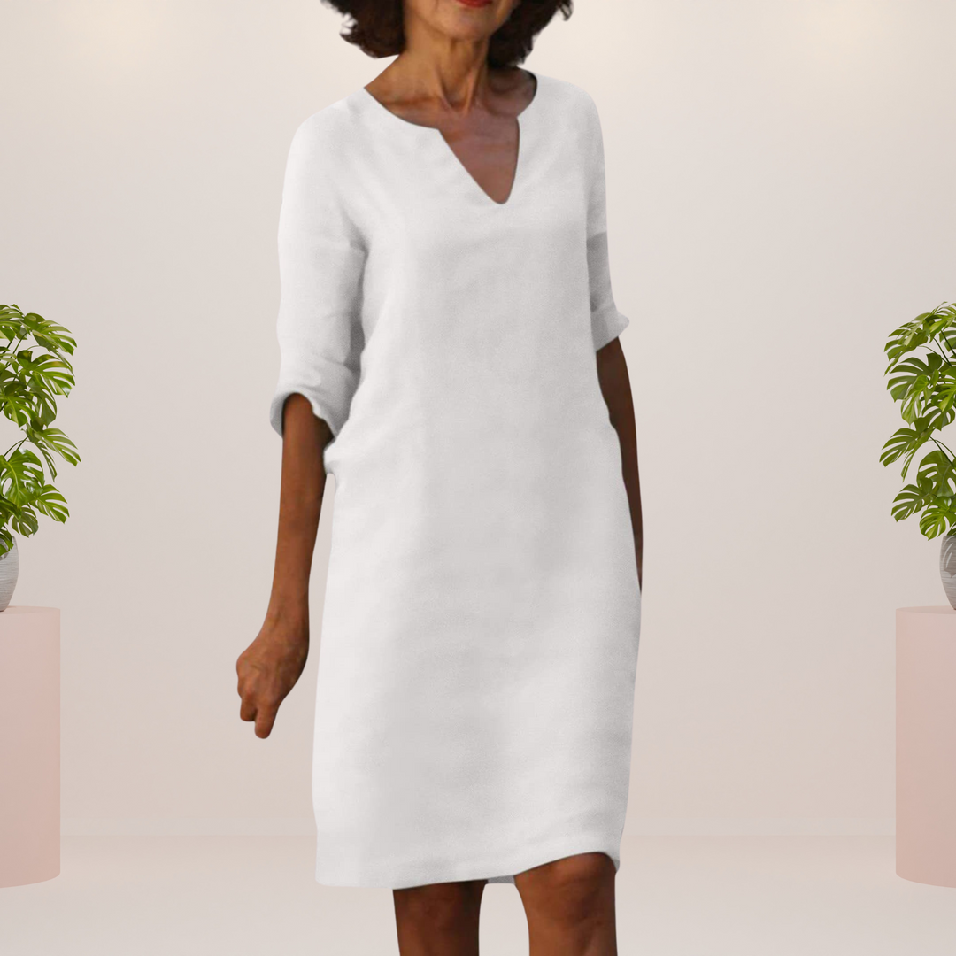 Elegante vestido con escote en V