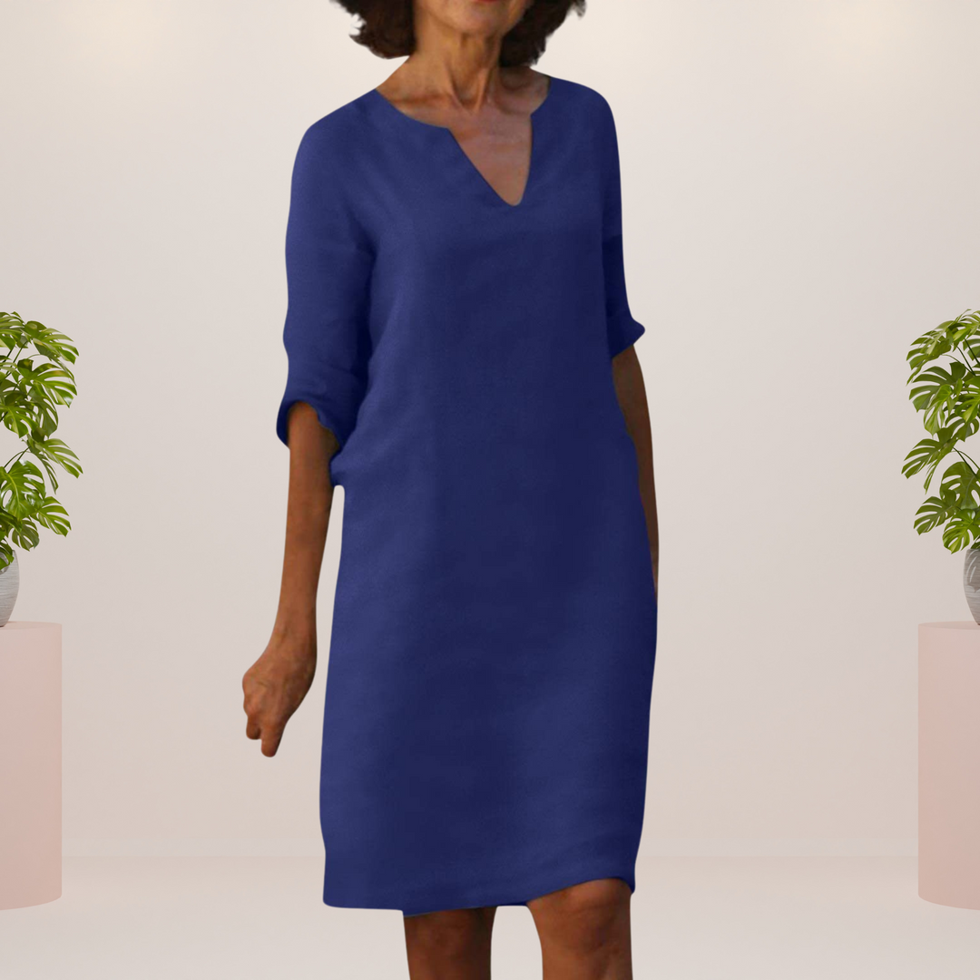 Elegante vestido con escote en V