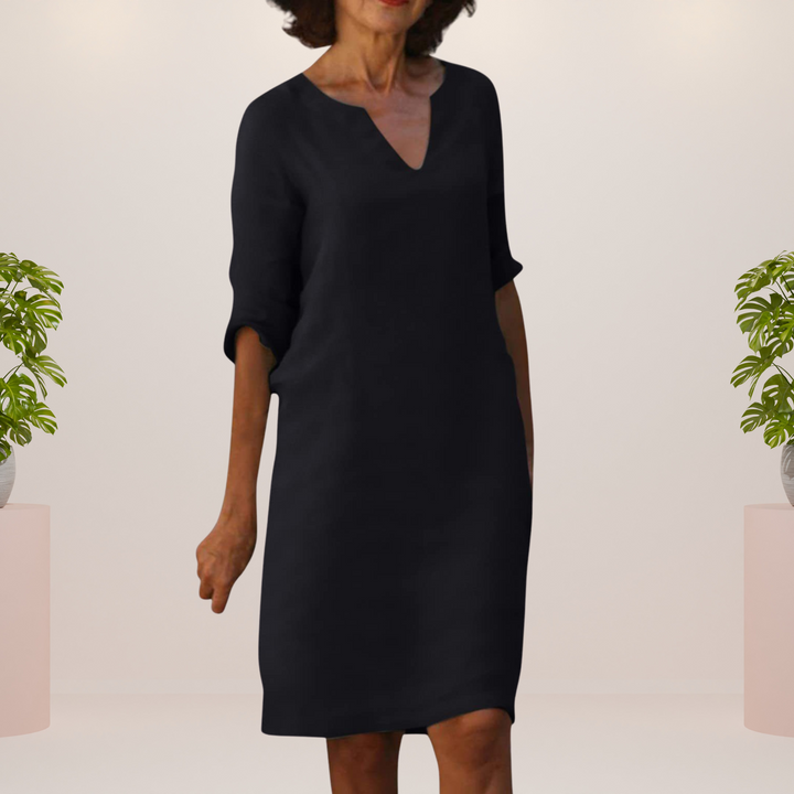 Elegante vestido con escote en V