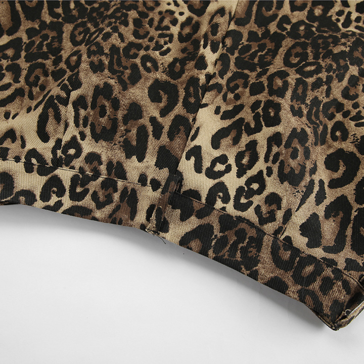 Pantalones anchos con estampado de leopardo