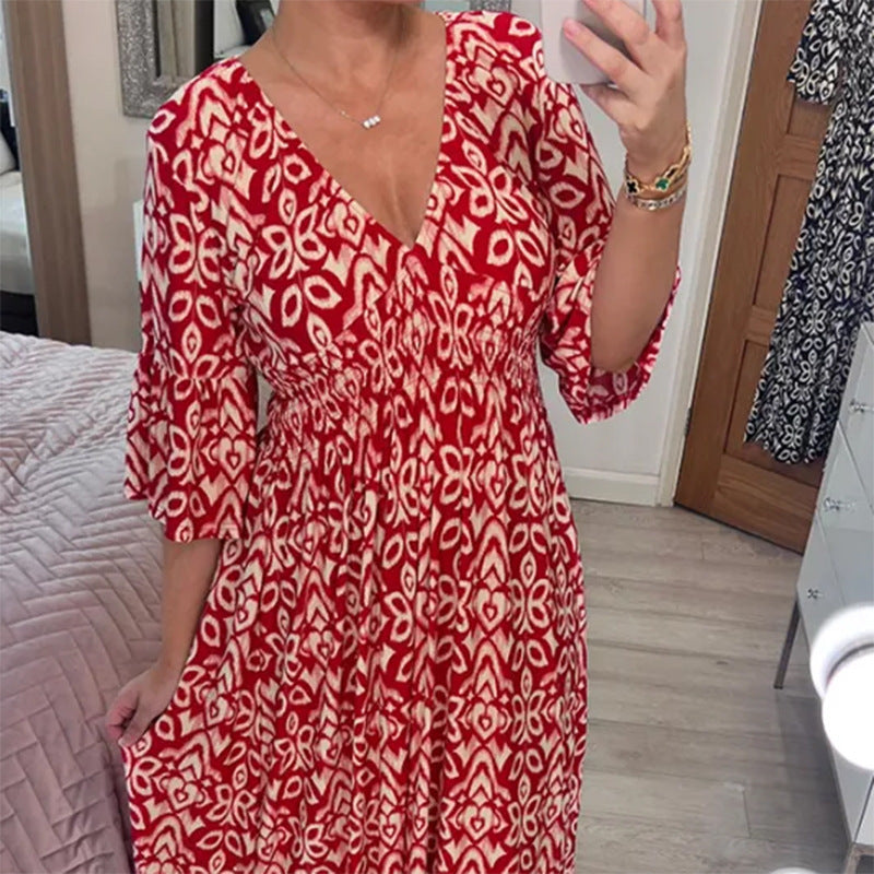 Valeria™ | Vestido estampado con escote en V
