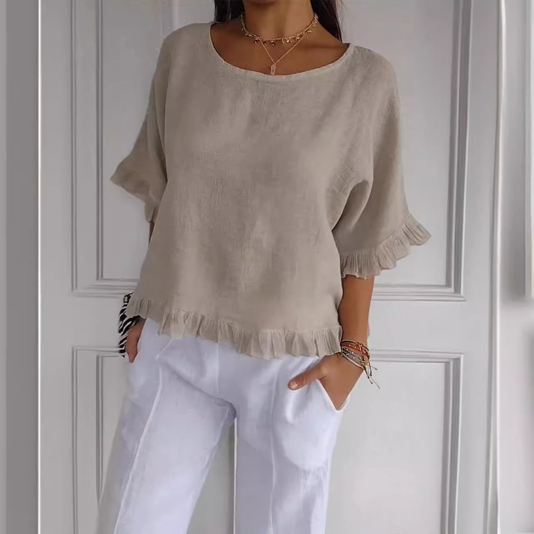 Blusa vaporosa con volantes