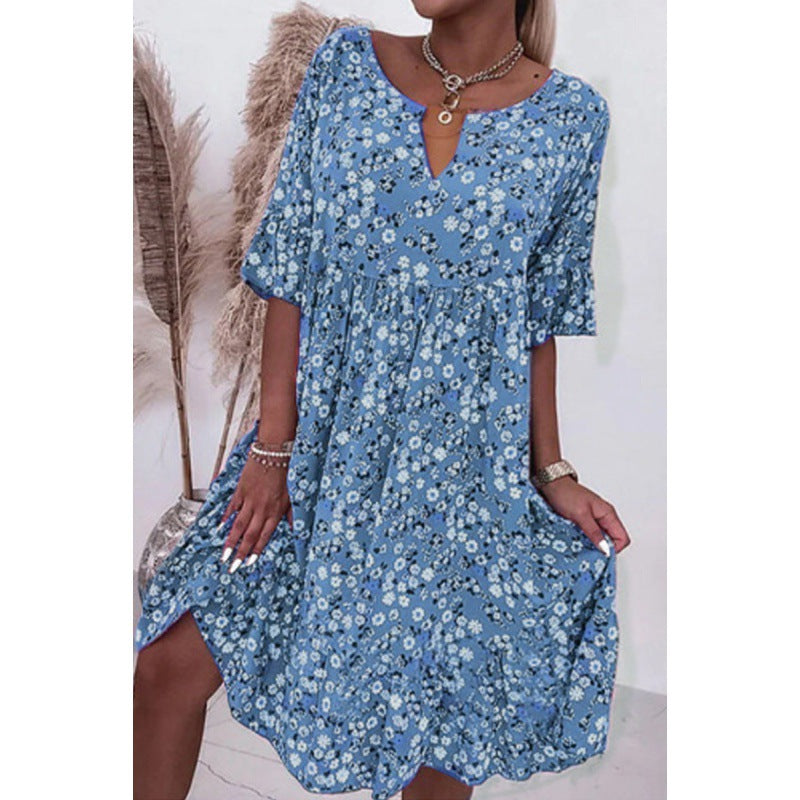 Vestido floral con manga media