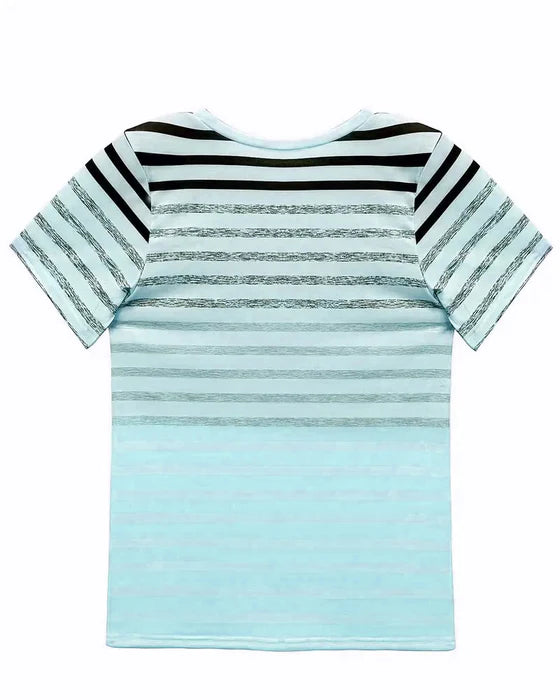 Camiseta de rayas con cuello redondo