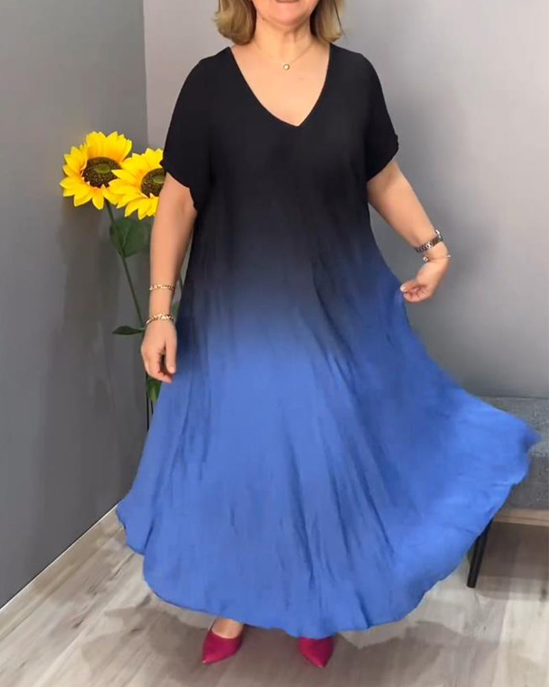 Vestido informal con pliegues y degradado