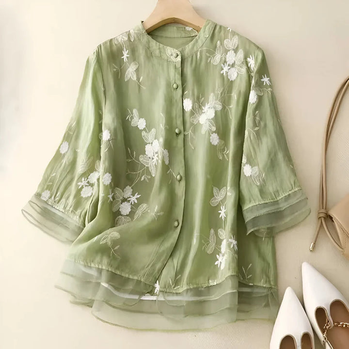 Top de algodón con bordado
