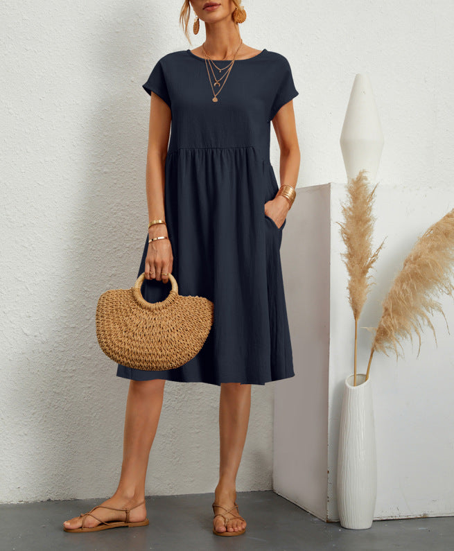 Elora™ | Vestido Holgado de Lino Natural