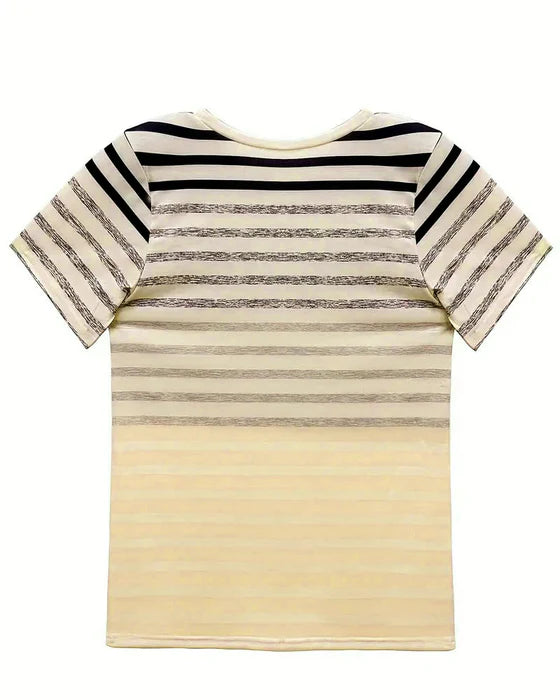 Camiseta de rayas con cuello redondo