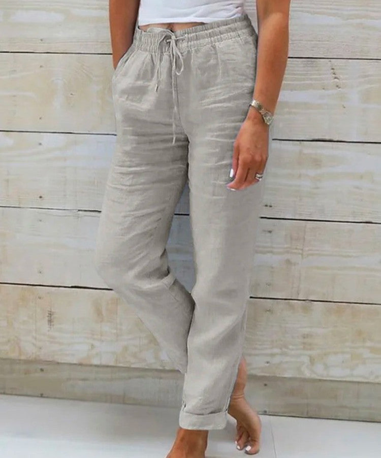 Pantalones informales con pernera recta