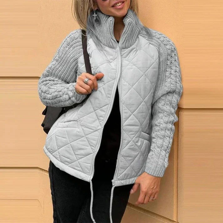 Adela - Chaqueta acolchada de patchwork de punto