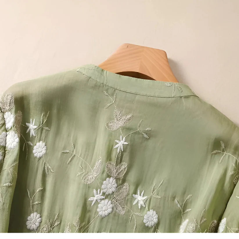 Top de algodón con bordado
