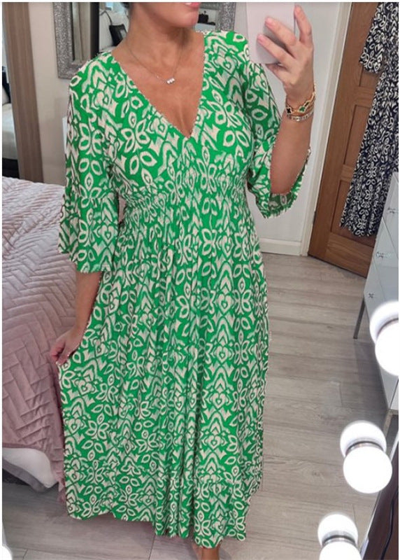 Valeria™ | Vestido estampado con escote en V