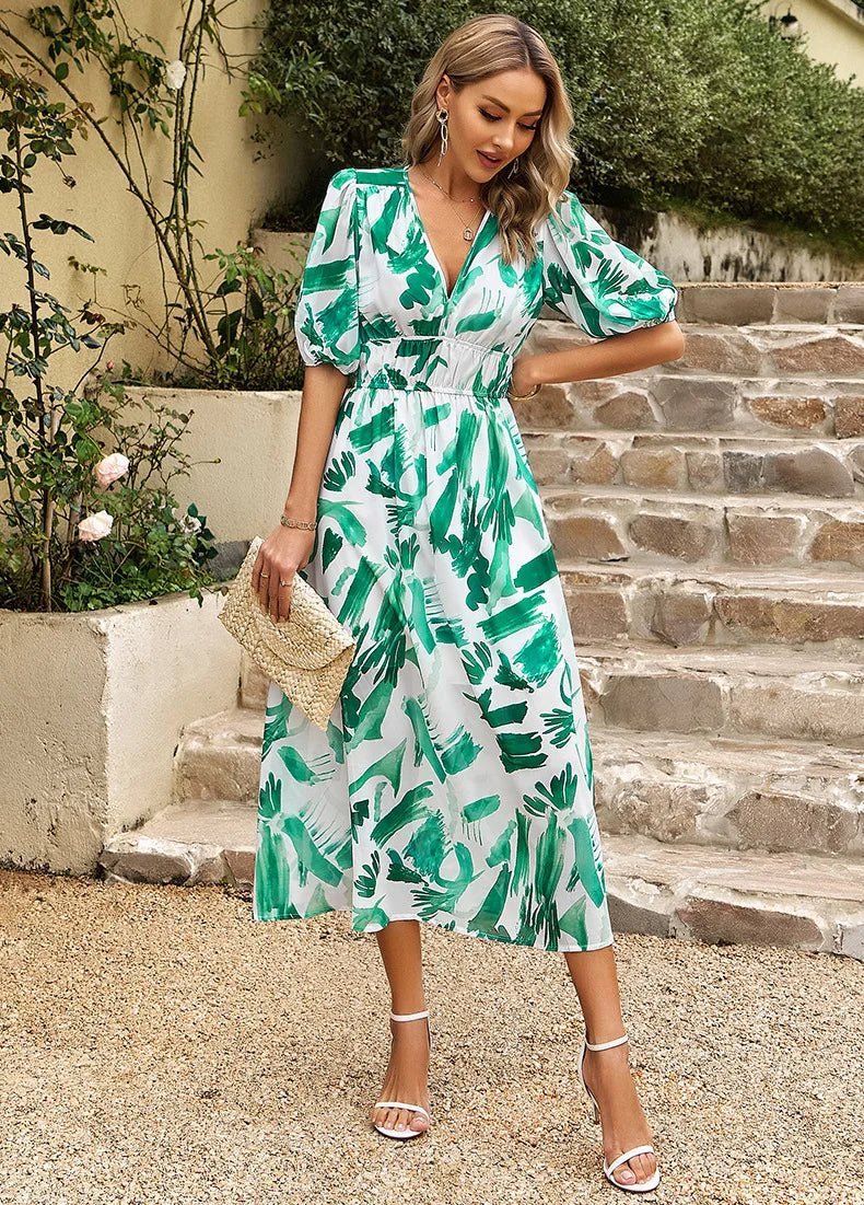 Vestido vaporoso estampado