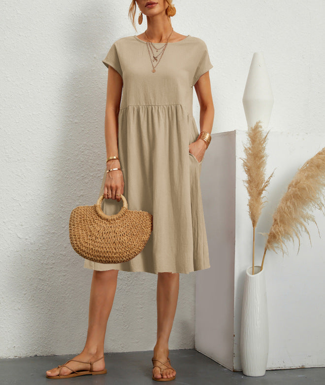 Elora™ | Vestido Holgado de Lino Natural