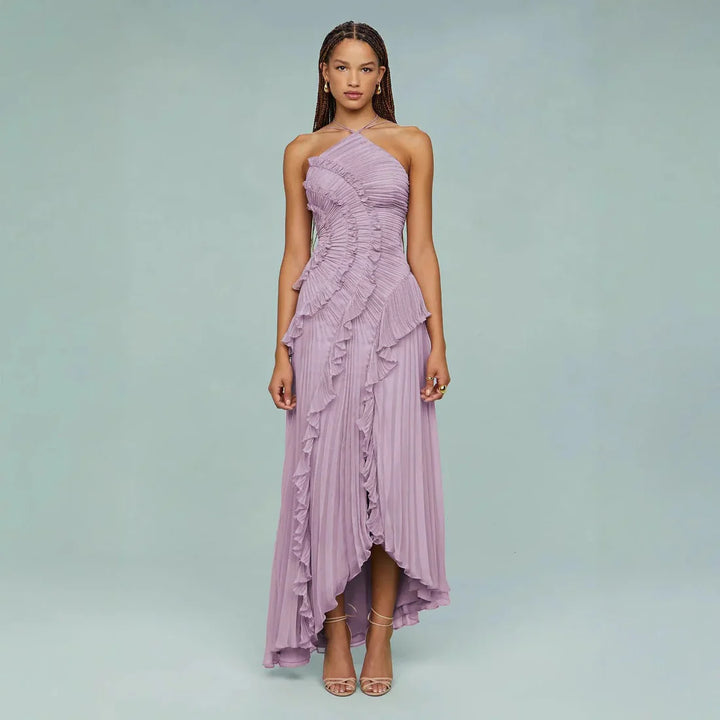 OLAYA  | Vestido largo con volantes