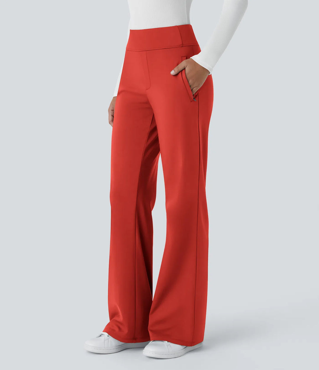 Pantalones acampanados Halara Flex™ con cremallera lateral