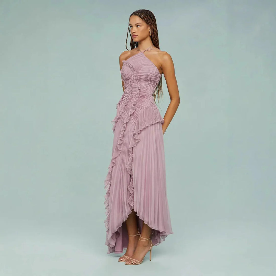 OLAYA  | Vestido largo con volantes