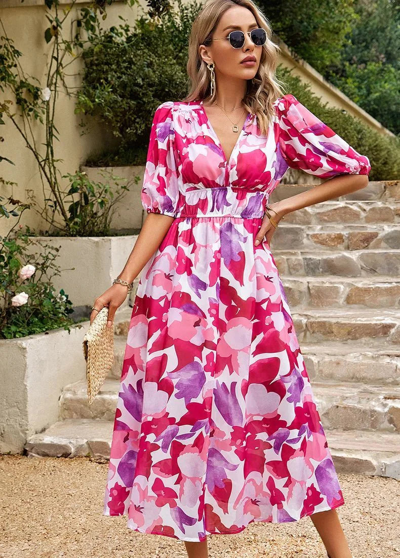 Vestido vaporoso estampado