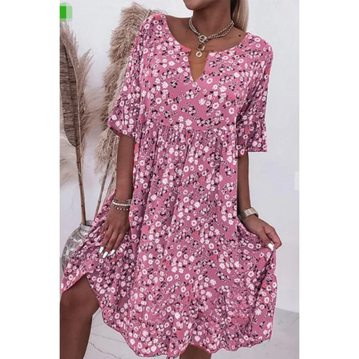 Vestido floral con manga media