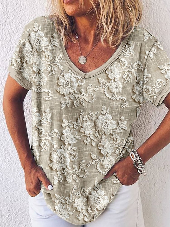 Blusa artística con motivos florales