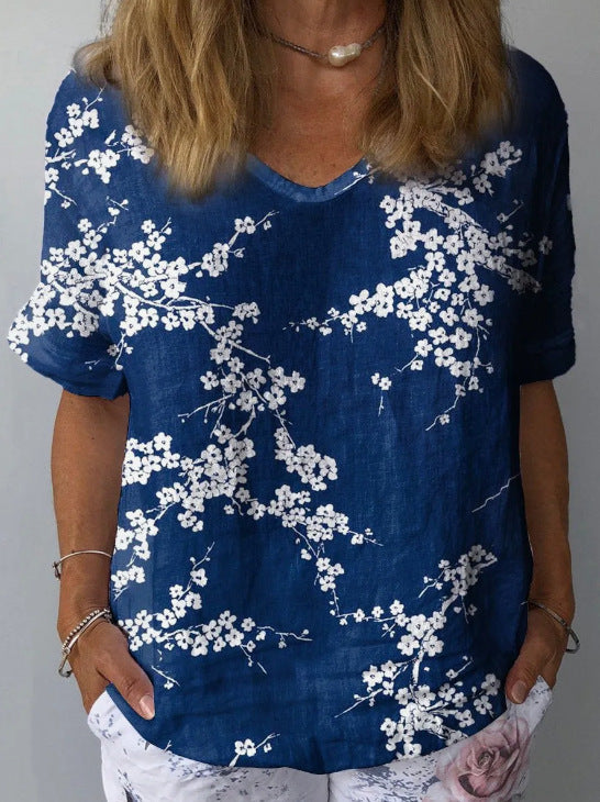 Blusa artística con motivos florales