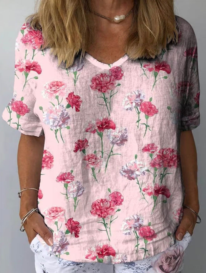 Blusa artística con motivos florales