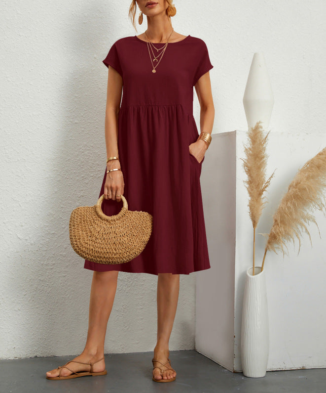 Elora™ | Vestido Holgado de Lino Natural
