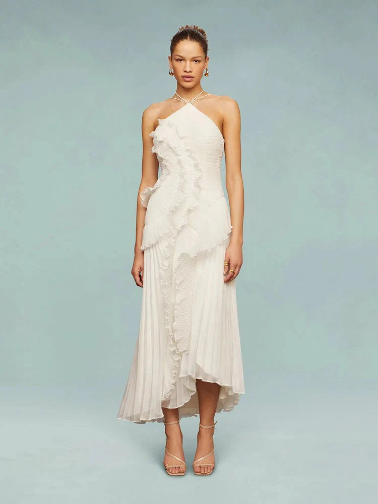 OLAYA  | Vestido largo con volantes