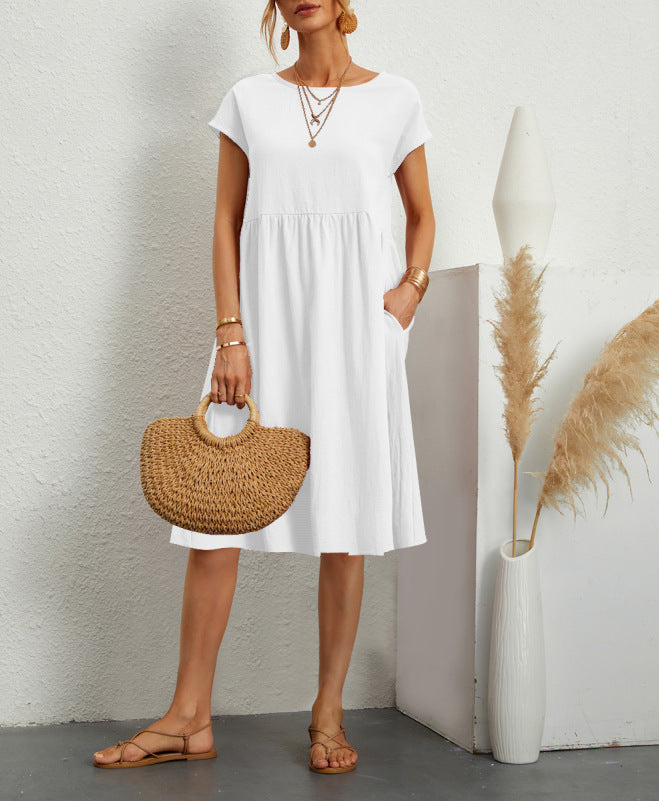 Elora™ | Vestido Holgado de Lino Natural