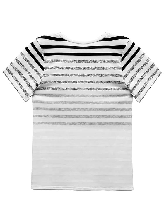 Camiseta de rayas con cuello redondo