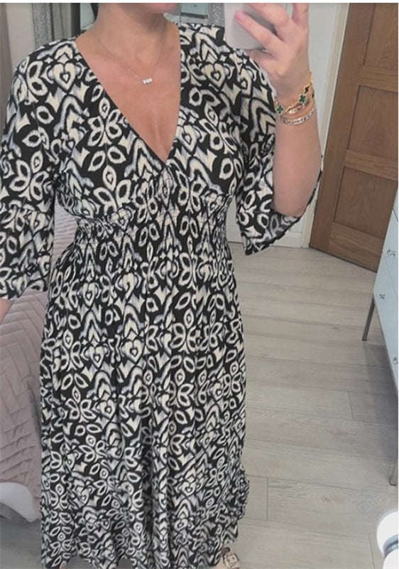 Valeria™ | Vestido estampado con escote en V