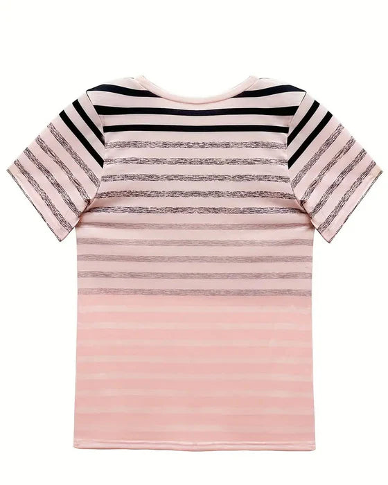 Camiseta de rayas con cuello redondo