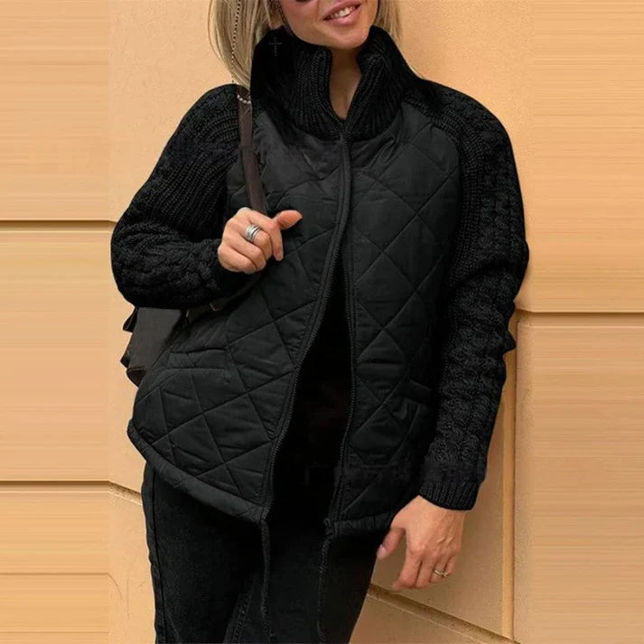 Adela - Chaqueta acolchada de patchwork de punto