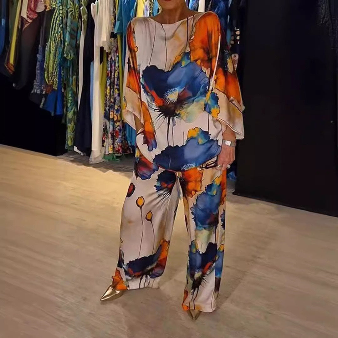 Colorido conjunto de dos piezas con estampado