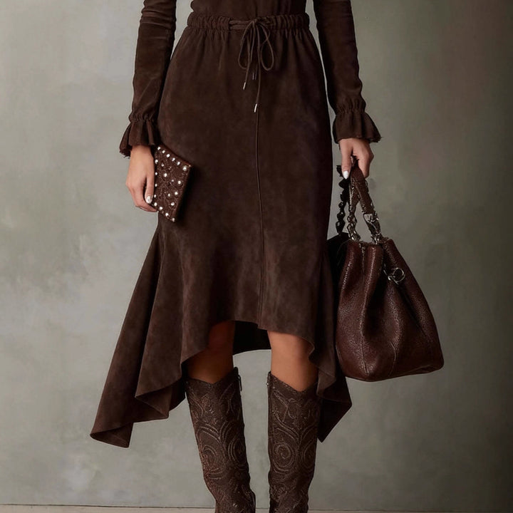 Marisela – Vestido midi de efecto ante