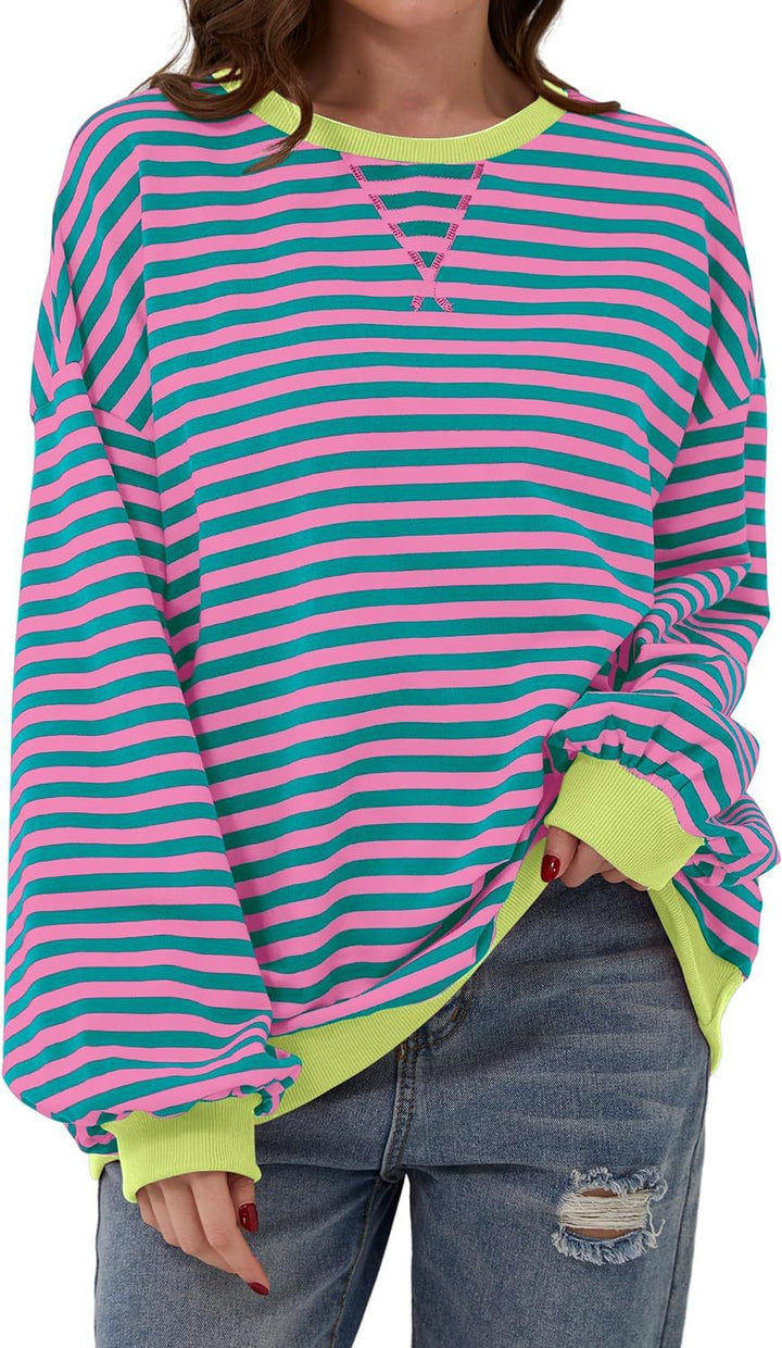 Luna™ | Sudadera casual de manga larga con rayas