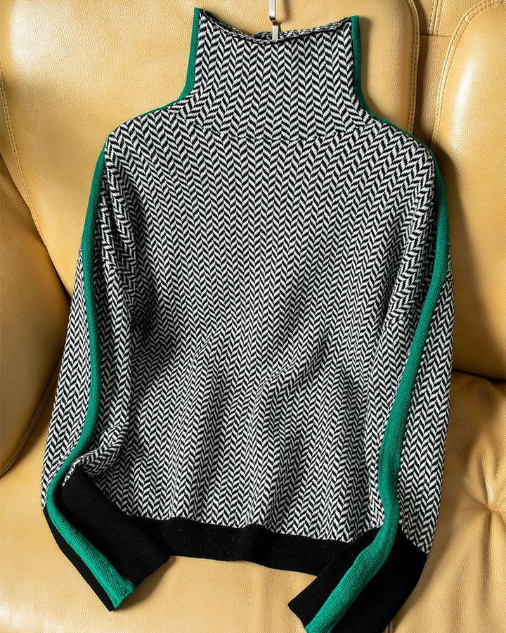 Martina™ | Suéter de punto con cuello alto y detalles elegantes