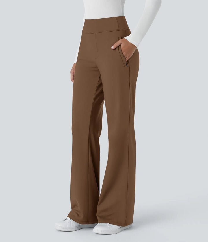 Pantalones acampanados Halara Flex™ con cremallera lateral