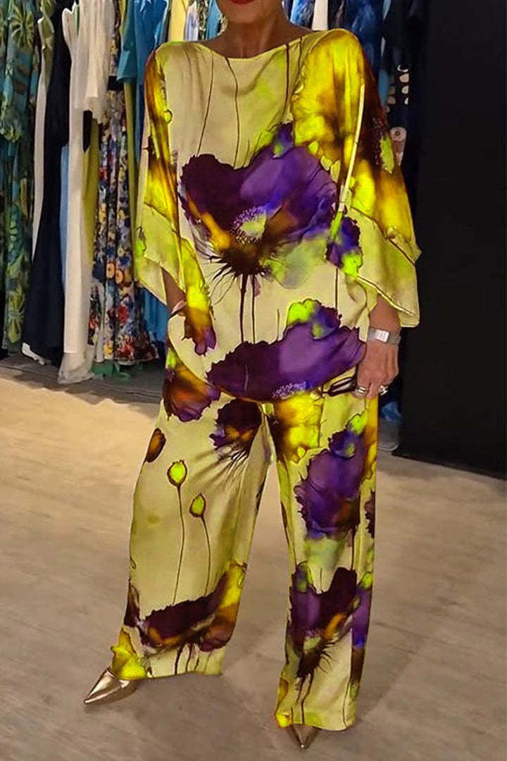 Colorido conjunto de dos piezas con estampado