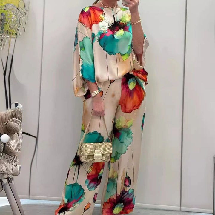 Colorido conjunto de dos piezas con estampado