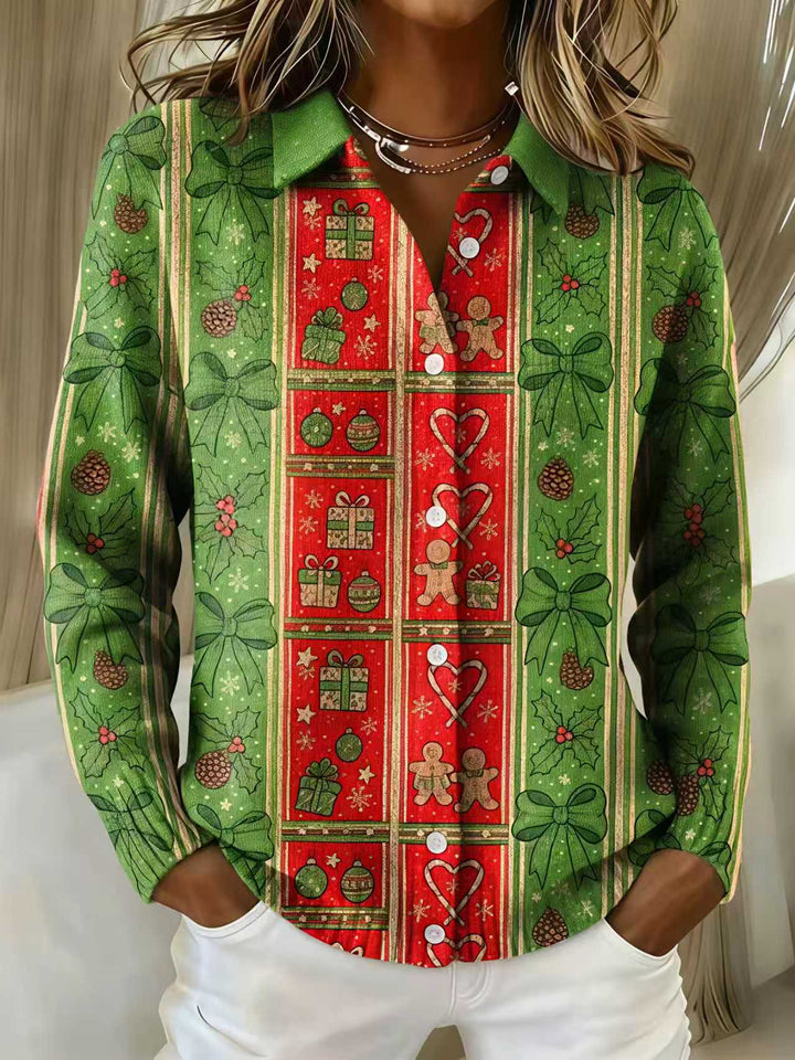 María™| Blusa navideña de punto con diseño elegante