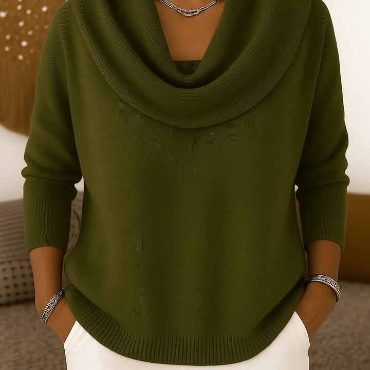 Carmen™ | Suéter suave con cuello drapeado y estilo elegante